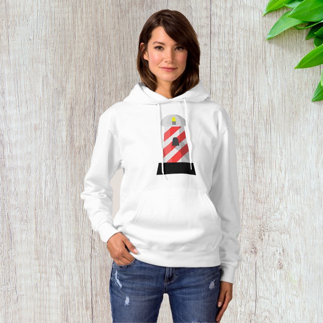 Camiseta Farol Branco E Vermelho Hoodie (Criador carregado)