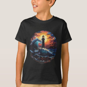 Camiseta Farol Casa à Beira-Mar Vela Mar Navegação Luz