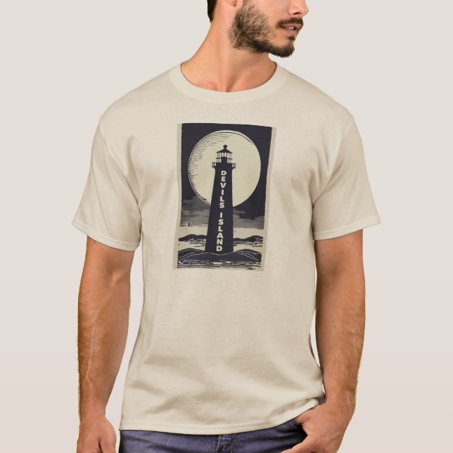 Camiseta Farol da Ilha Devils Lighthouse em Wisconsin (Frente)