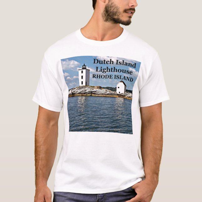 Camiseta Farol da Ilha Neerlandesa, Camisa-T da Rhode Islan (Frente)