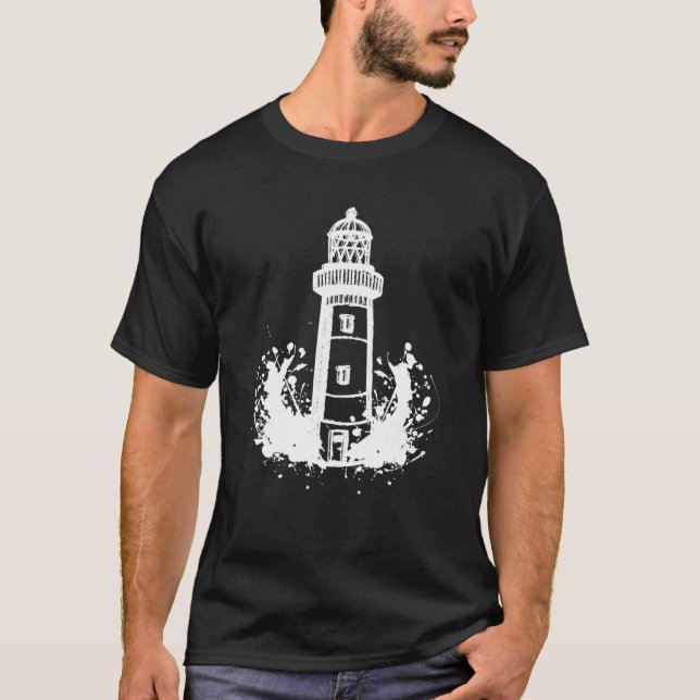 Camiseta Farol de Beacon de Segurança Costeira (Frente)