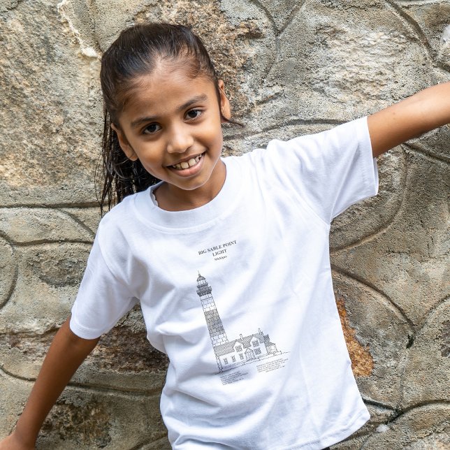 Camiseta Farol de Big Sable Point - Michigan - SBD (Big Sable Point Lighthouse - Michigan - SBD. Girl Basic White T-Shirt)