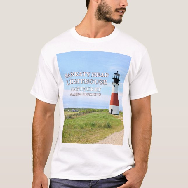 Camiseta Farol de Cabeça de Sankaty, MÃES de Nantucket T-Sh (Frente)