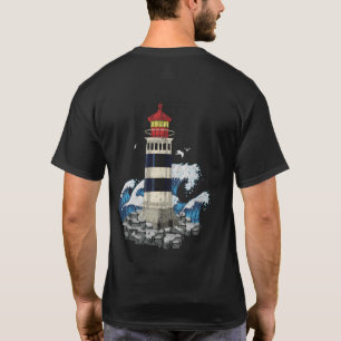Camiseta Farol de casco Onda Marítima Ondas Marítimas do Oc