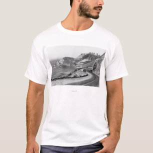 Camiseta Farol de Hacenta e estrada principais da costa de