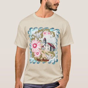 Camiseta Farol de margarida rosa