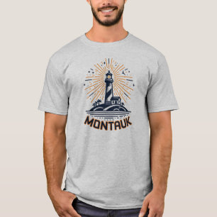 Camiseta Farol de Montauk Point Nova York Nascer do Sol