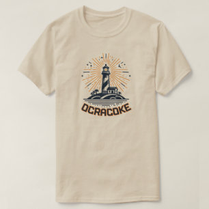 Camiseta Farol de Ocracoke North Carolina ao Nascer do Sol