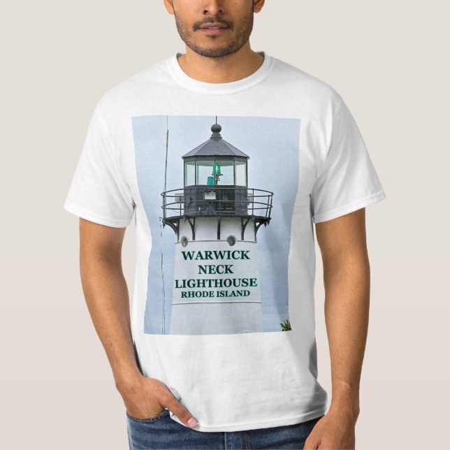 Camiseta Farol de Pescoço Warwick, Camisa-T de Rhode Island (Frente)