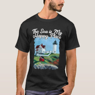 Camiseta Farol-de-relva Maine Lighthouse Verão