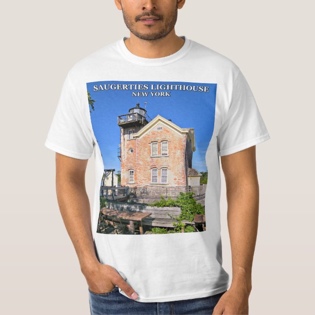 Camiseta Farol de Saugerties, Rio Hudson Nova York (Frente)