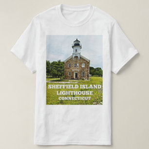 Camiseta Farol de Sheffield Island, Connecticut