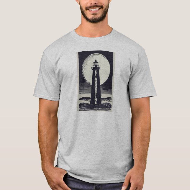 Camiseta Farol de St. Augustine Flórida Lua (Frente)