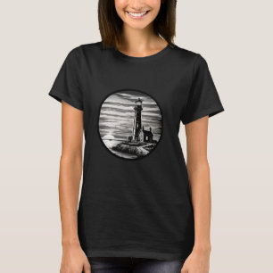 Camiseta Farol de Verão, mar de arte em terra sunset Ocean