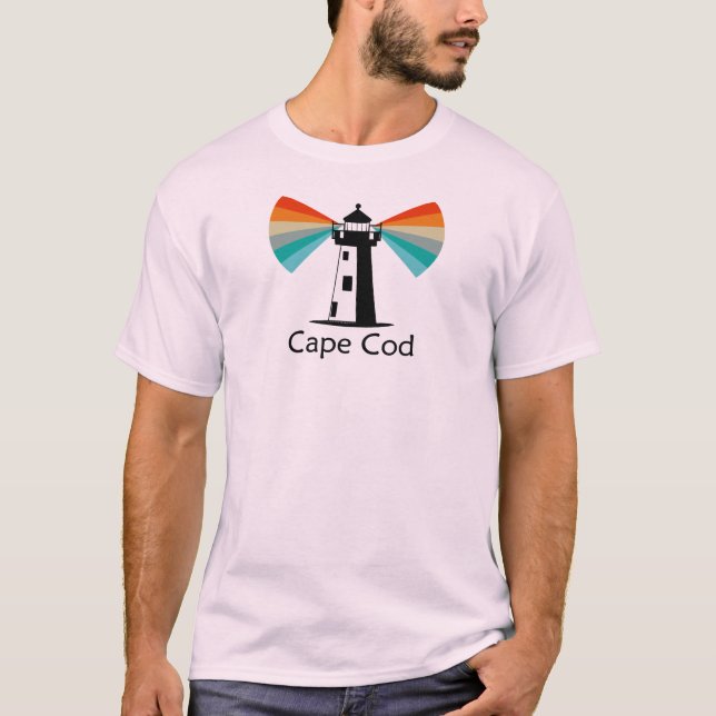 Camiseta Farol do Cabo Cod Massachusetts Arco-íris (Frente)