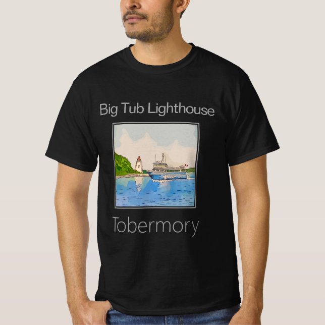 Camiseta Farol do Tubo Grande e Taxi Água Tobermory (Frente)