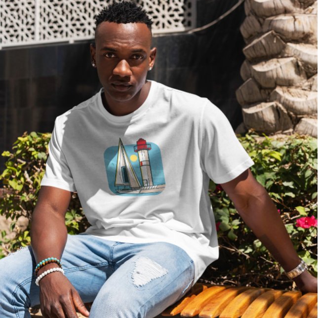 Camiseta Farol E Barco De Velas (Criador carregado)