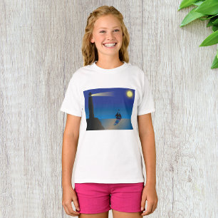Camiseta Farol e veleiro à noite Oceano iluminado pela Lua