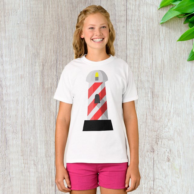 Camiseta Farol Listrado de Vermelho e Branco (Criador carregado)
