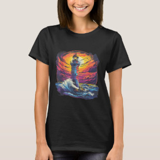 Camiseta Farol Navegação Praia Mar Boating Casa à Beira-Mar