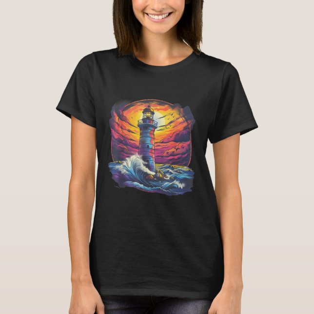 Camiseta Farol Navegação Praia Mar Boating Casa à Beira-Mar (Frente)