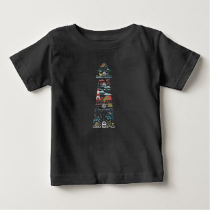 Camiseta Farol Oceano Artístico Vida Marinha Estrelas Plane