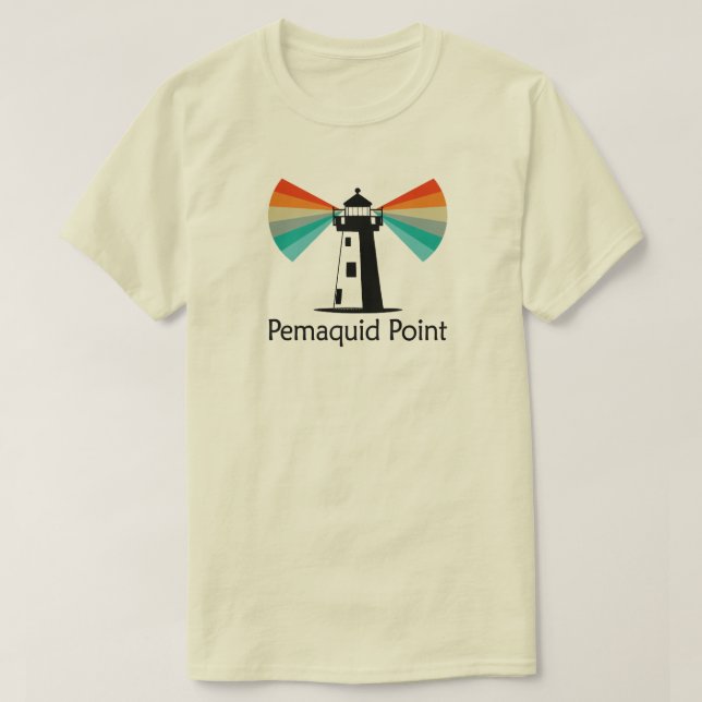 Camiseta Farol Pemaquid Point Arco-íris (Frente do Design)