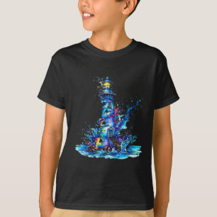 Camiseta Farol Vela Praia Mar Boiando Casa à Beira-Mar