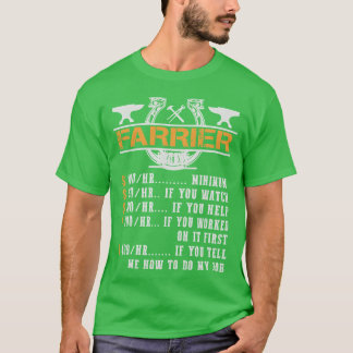 Camiseta Farrier Hhour Rate Farrier Horse Engraçado