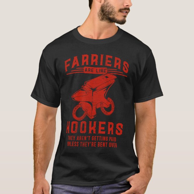 Camiseta Farrier Hoof Trimming Equine Horse Shoeing Hooves  (Frente)