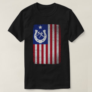 Camiseta Farrimento da Ferradura da Bandeira Americana