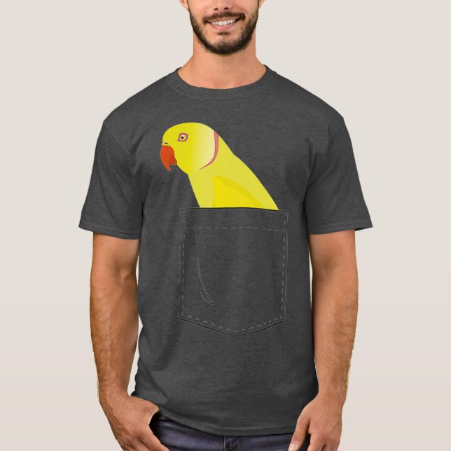 Camiseta Farsa Amarelo de periquito-do-pescoço-índio (Frente)