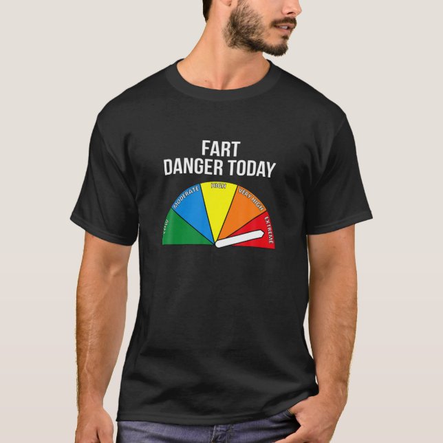 Camiseta Fart Danger Extreme Engraçado Sinal de Perigo de F (Frente)