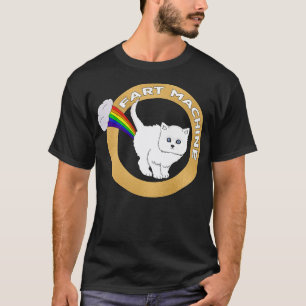 Camiseta Fart Machine Funny Cat Rainbow