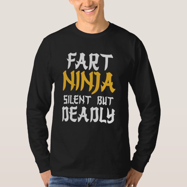 Camiseta Fart Ninja Silencioso Mas Mortal Humor De Banheiro (Frente)