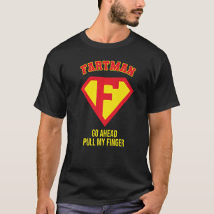 Camiseta Fartman Vá Em Frente Puxar Meu Dedo, Fartar Gag, F
