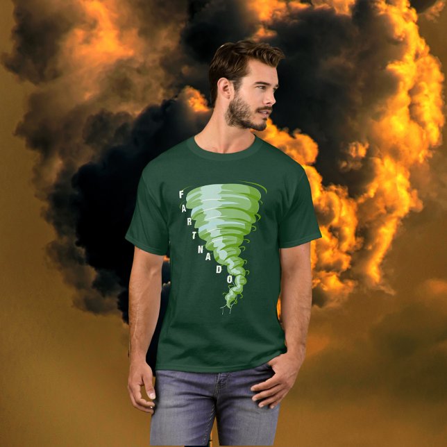 Camiseta Fartnado Green Gas Tornado Dark Colorido Unisex (Fartnado Green Gas Tornado Dark Colored Unisex T-Shirt)