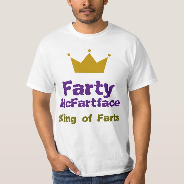 Camiseta Farty McFartface - o rei de Farts (Frente)