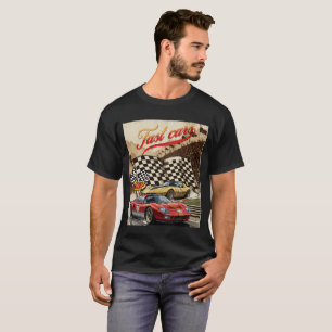 Camiseta Fas Cars Racing Gráfico Retro para Carro