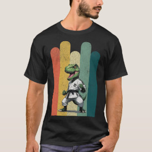 Camiseta Fãs de Dinossauros Brava Orgulho de Caratê Coragem