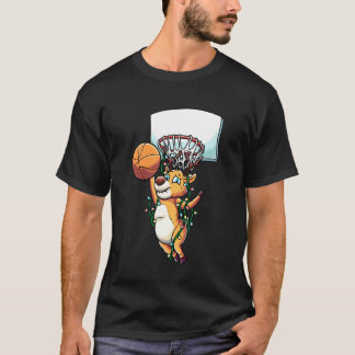 Camiseta Fãs de esportes de Natal de férias de basquete de 
