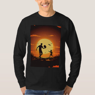Camiseta Fãs de Ultimate Frisbee Pai e Filho Jogando Frisb