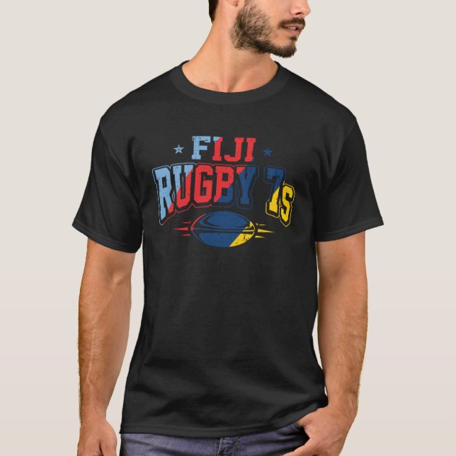 Camiseta Fãs Orgulhosos do Time Fijiano de Sevens 7 de Rugb (Frente)