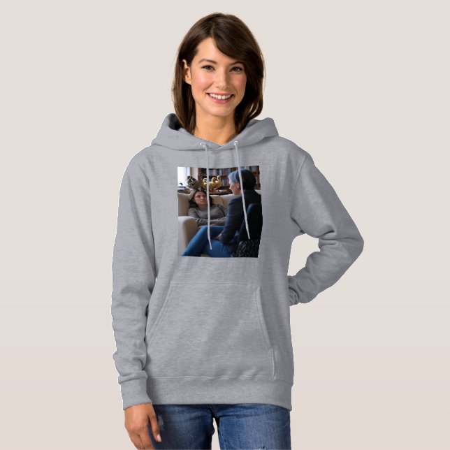 Camiseta Fascinação Com Patos mulheres capuz cinza (Frente Completa)