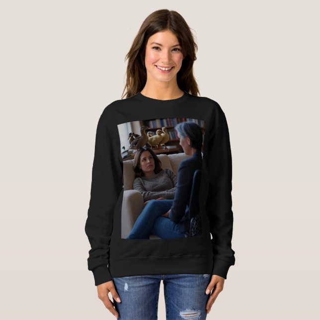 Camiseta Fascination With Ducks women black sweatshirt (Frente Completa)
