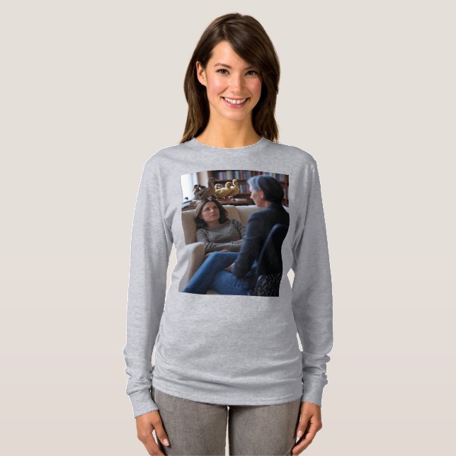 Camiseta Fascination With Ducks women gray long shirt (Frente Completa)