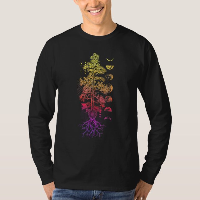 Camiseta Fases Da Árvore Da Vida Da Lua Yoga Chakra - Suns (Frente)