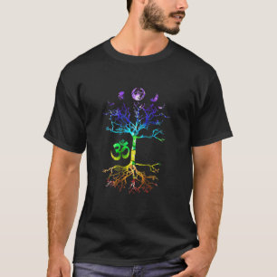 Camiseta Fases Da Árvore Lua Da Vida Om Chakra