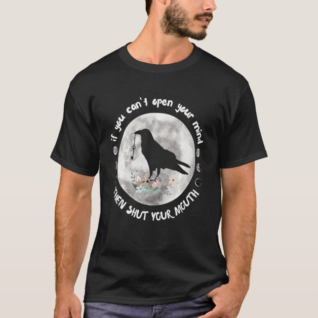 Camiseta Fases Da Lua Abram Sua Mente Raven Wicca Tatt (Frente)