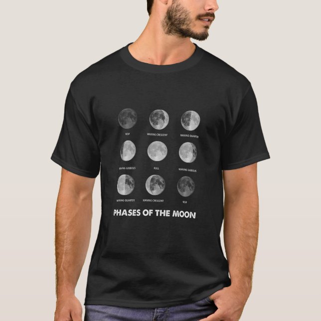 Camiseta Fases Da Lua - Ciclo Da Lua - Ciclo Lunar - Ecl Lu (Frente)